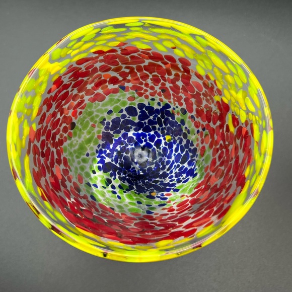 Mexican Hand Blown Multi Colored Confetti Martini Glasses - Picture 3 of 3